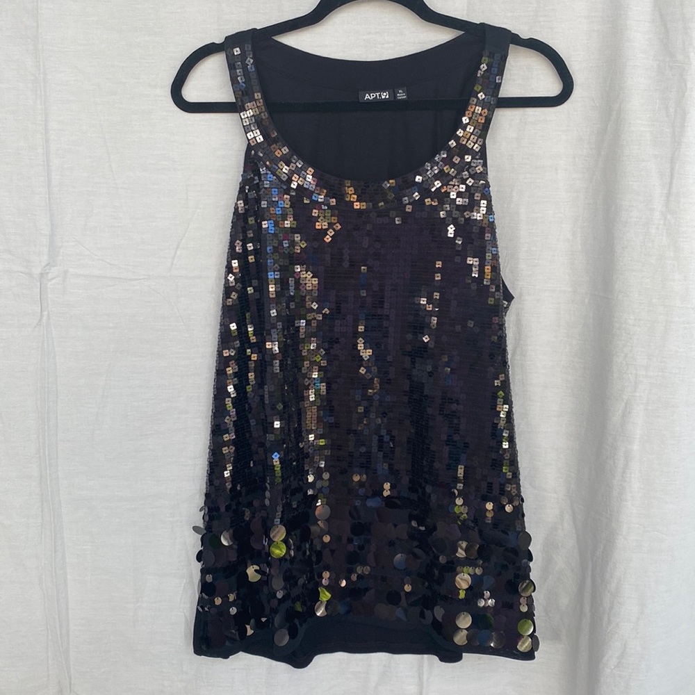 APT. 9 black sequin tank top XL